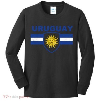 Uruguay shield style Kids Long Sleeve Shirt