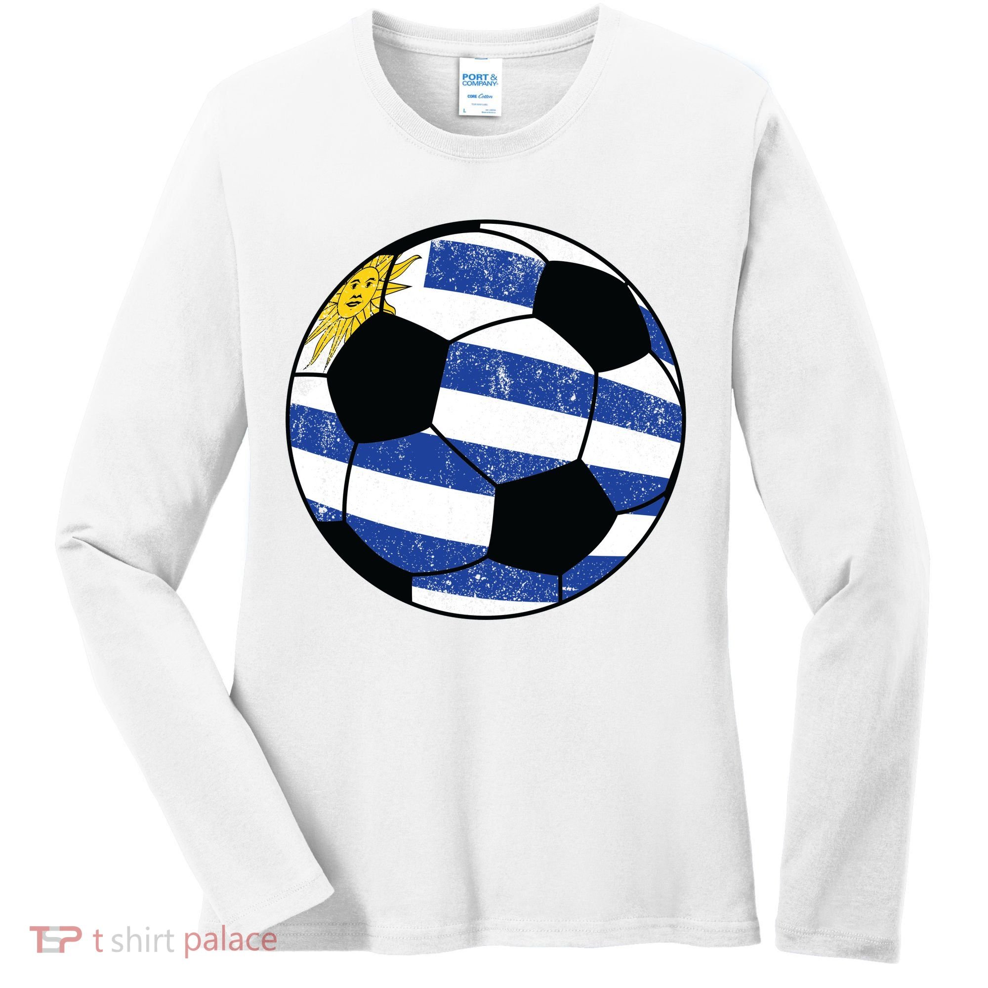 Uruguay soccer ball Women's Long Sleeve Shirt