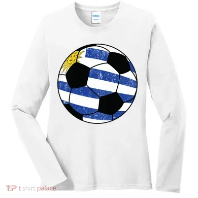 Uruguay soccer ball Women's Long Sleeve Shirt