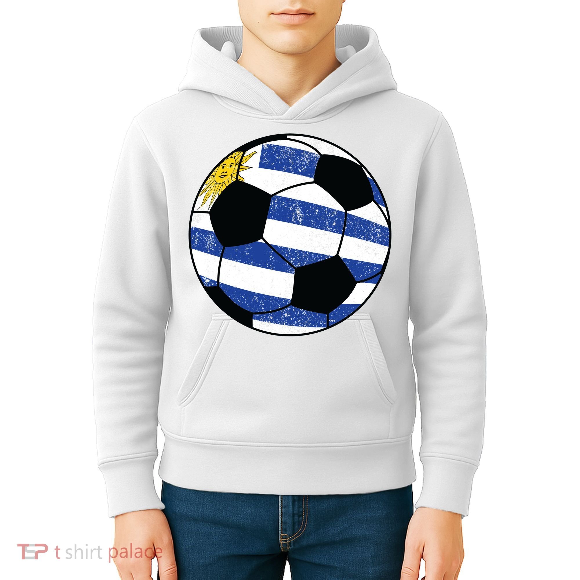 Uruguay soccer ball Kids Hoodie