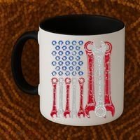 USA Red White Blue American Flag Mechanic Coffee Mug thumb 2