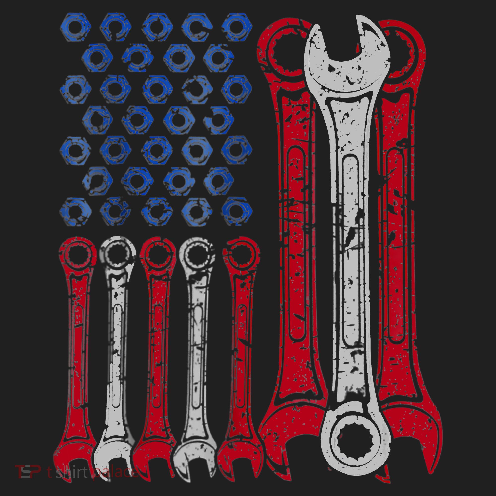 USA Red White Blue American Flag Mechanic Tumbler