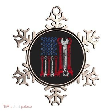 USA Red White Blue American Flag Mechanic Ornament