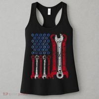USA Red White Blue American Flag Mechanic Women's Tank Top thumb 3