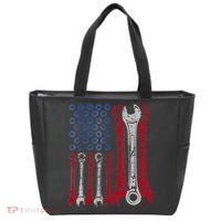 USA Red White Blue American Flag Mechanic Tote Bag thumb 0