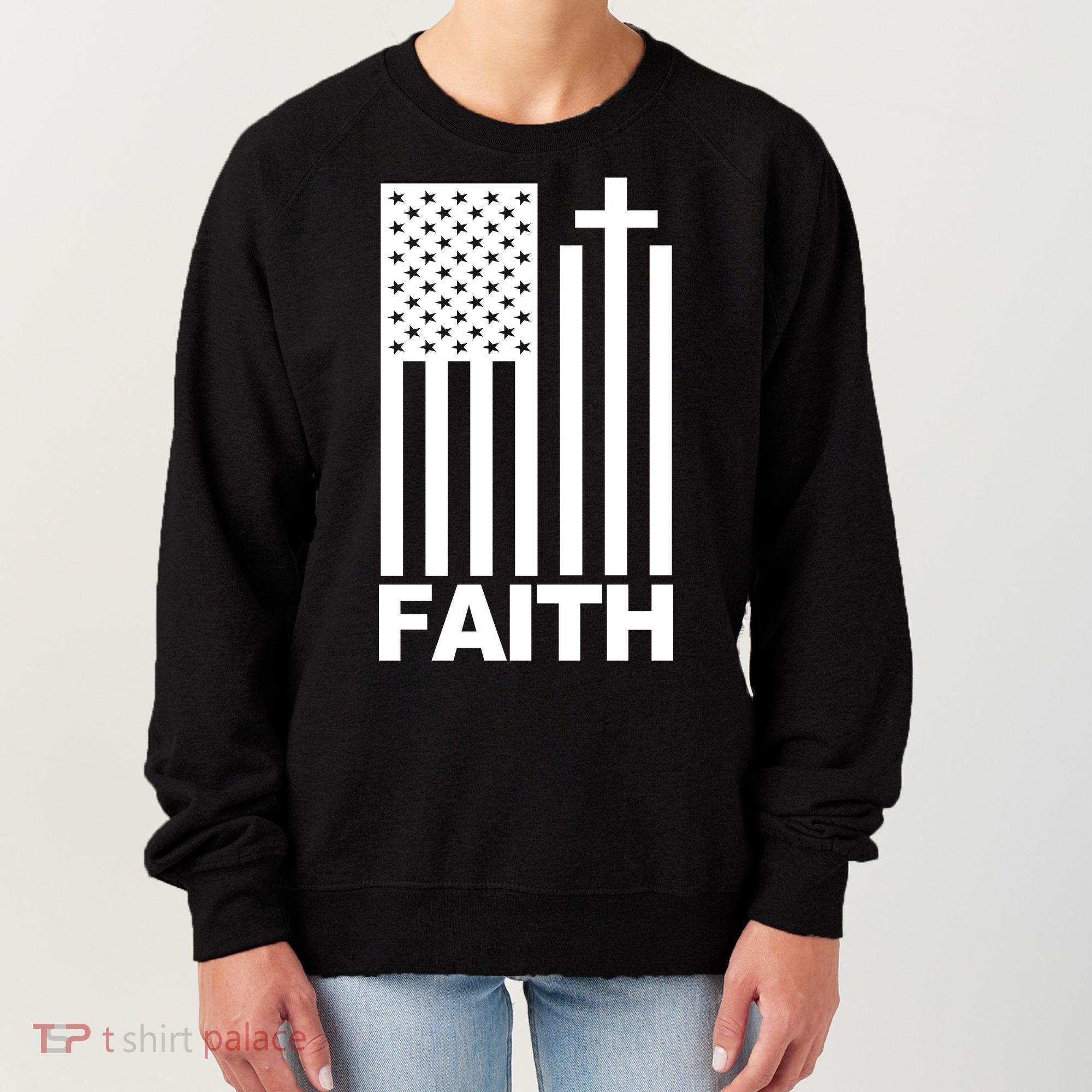 US Christian Cross Flag Faith Women's Sweatshirt