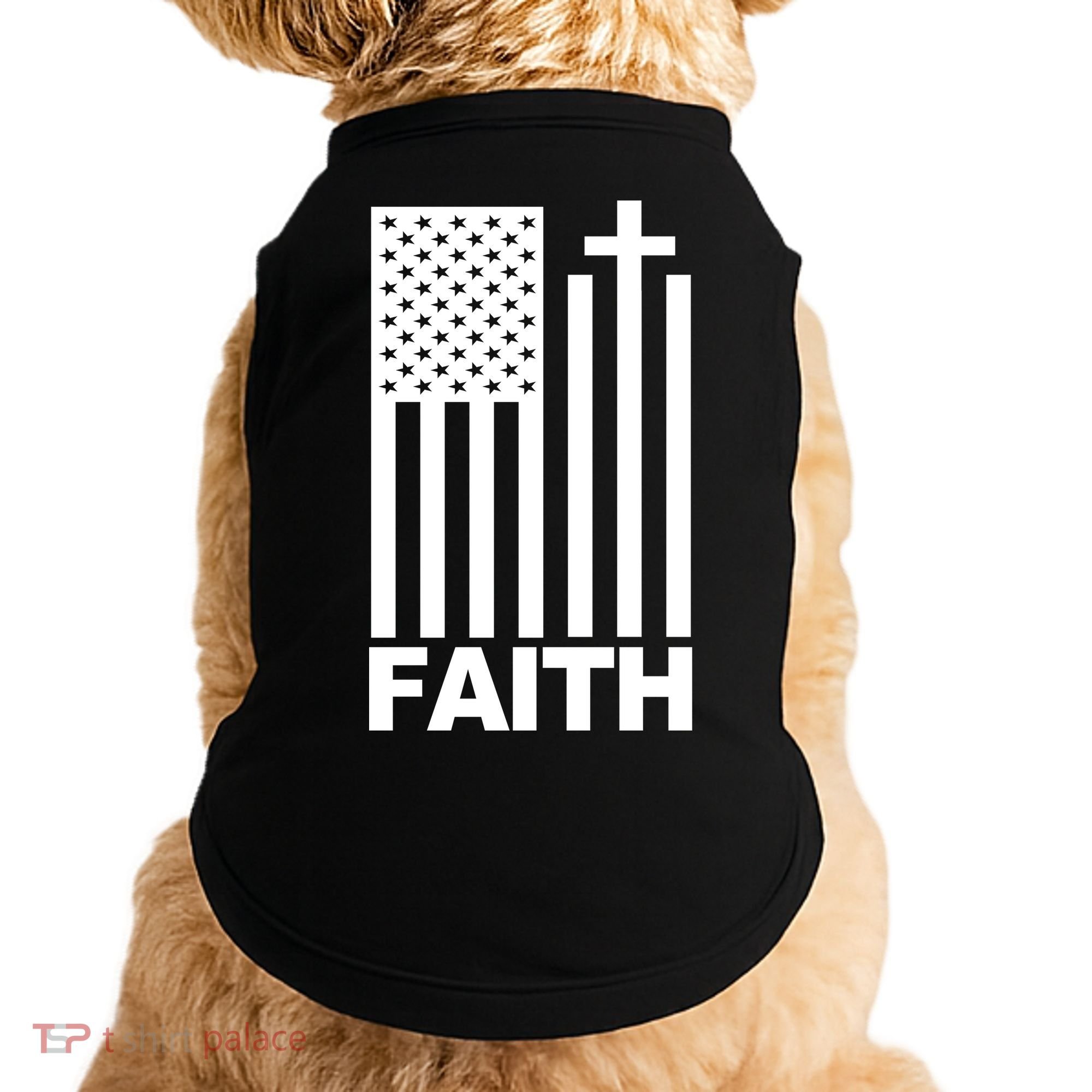 US Christian Cross Flag Faith Doggie Tank