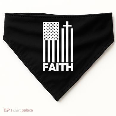 US Christian Cross Flag Faith USA-Made Doggie Bandana