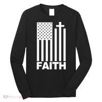 US Christian Cross Flag Faith Long Sleeve Shirt thumb 0