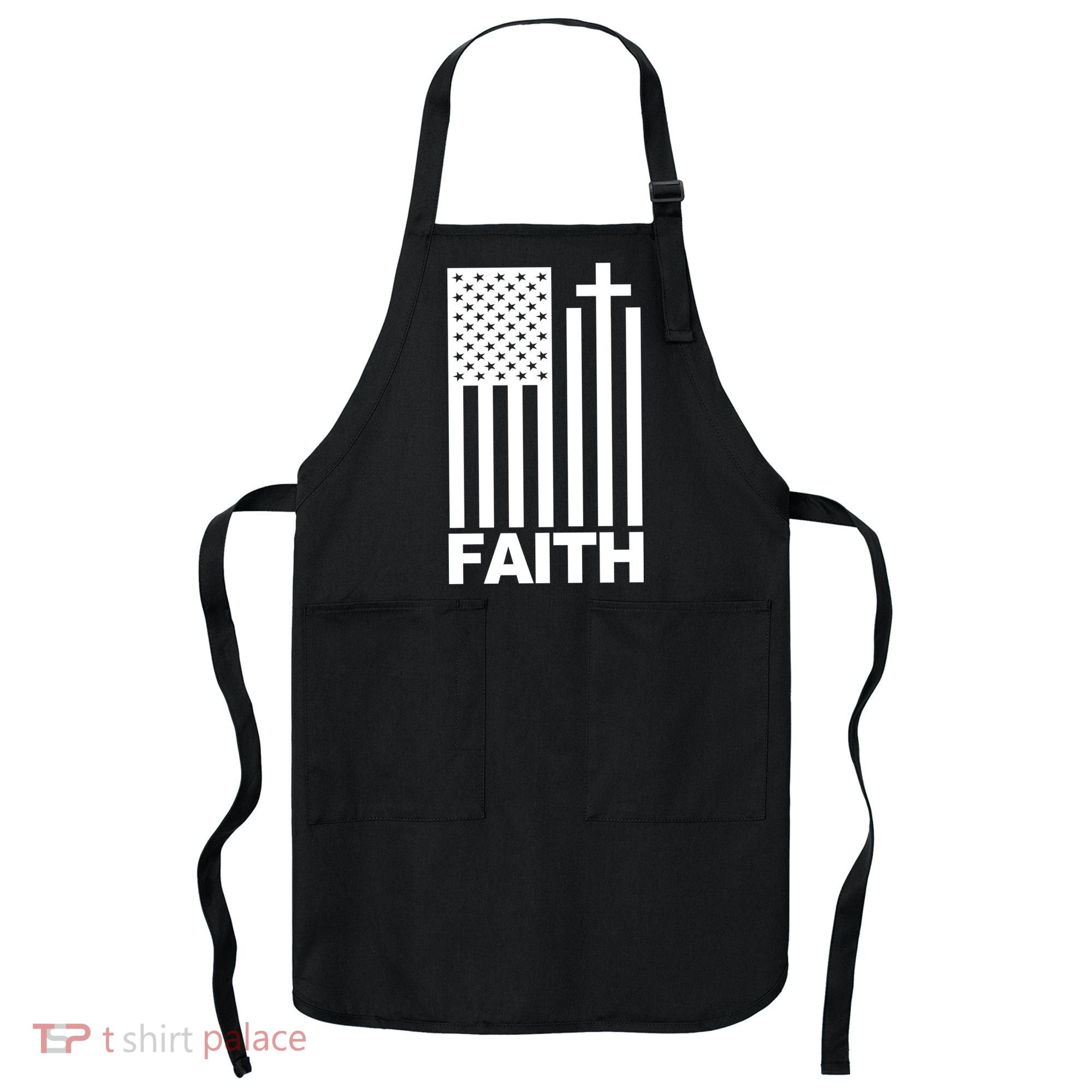 US Christian Cross Flag Faith Apron