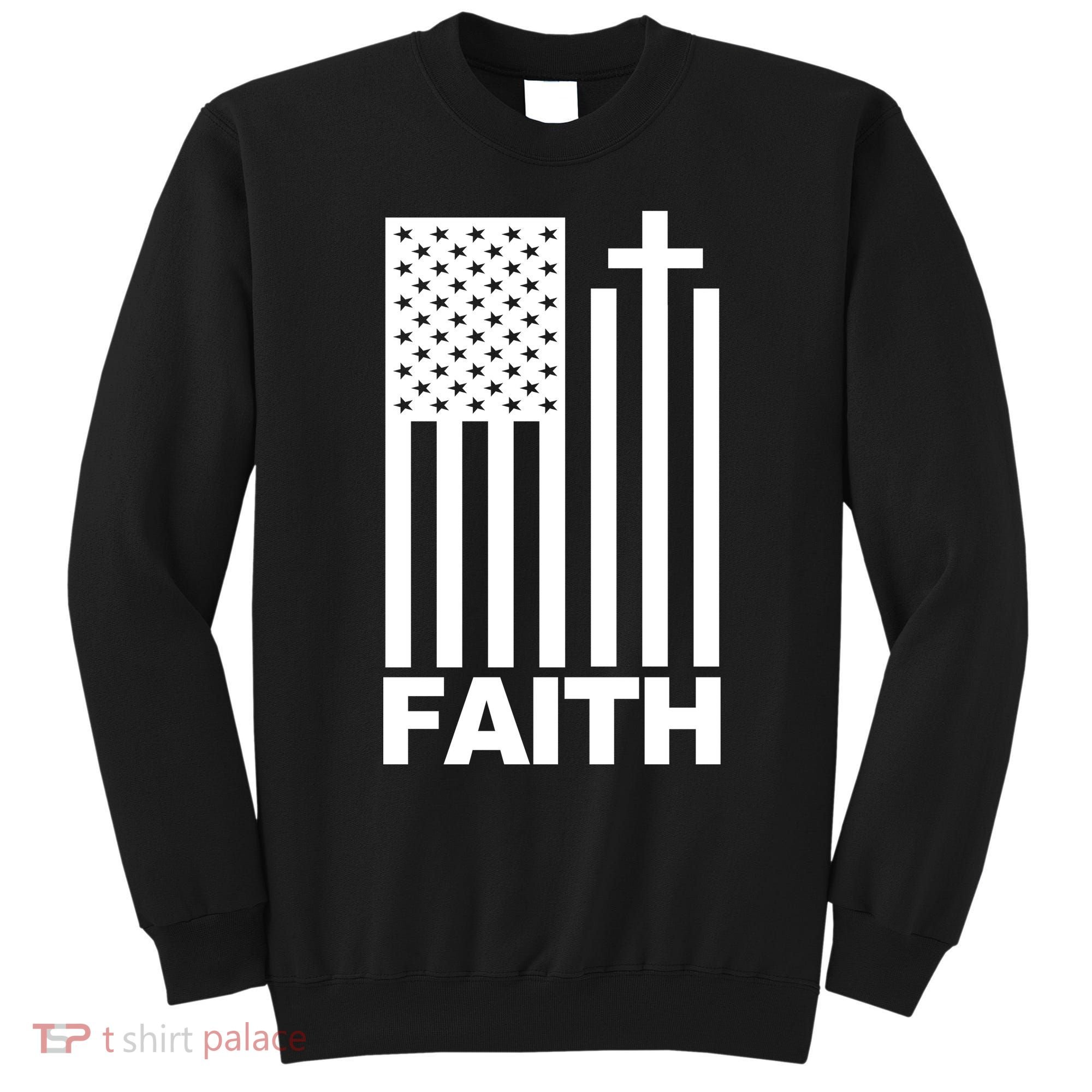 US Christian Cross Flag Faith Sweatshirt