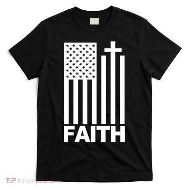 US Christian Cross Flag Faith T-Shirt