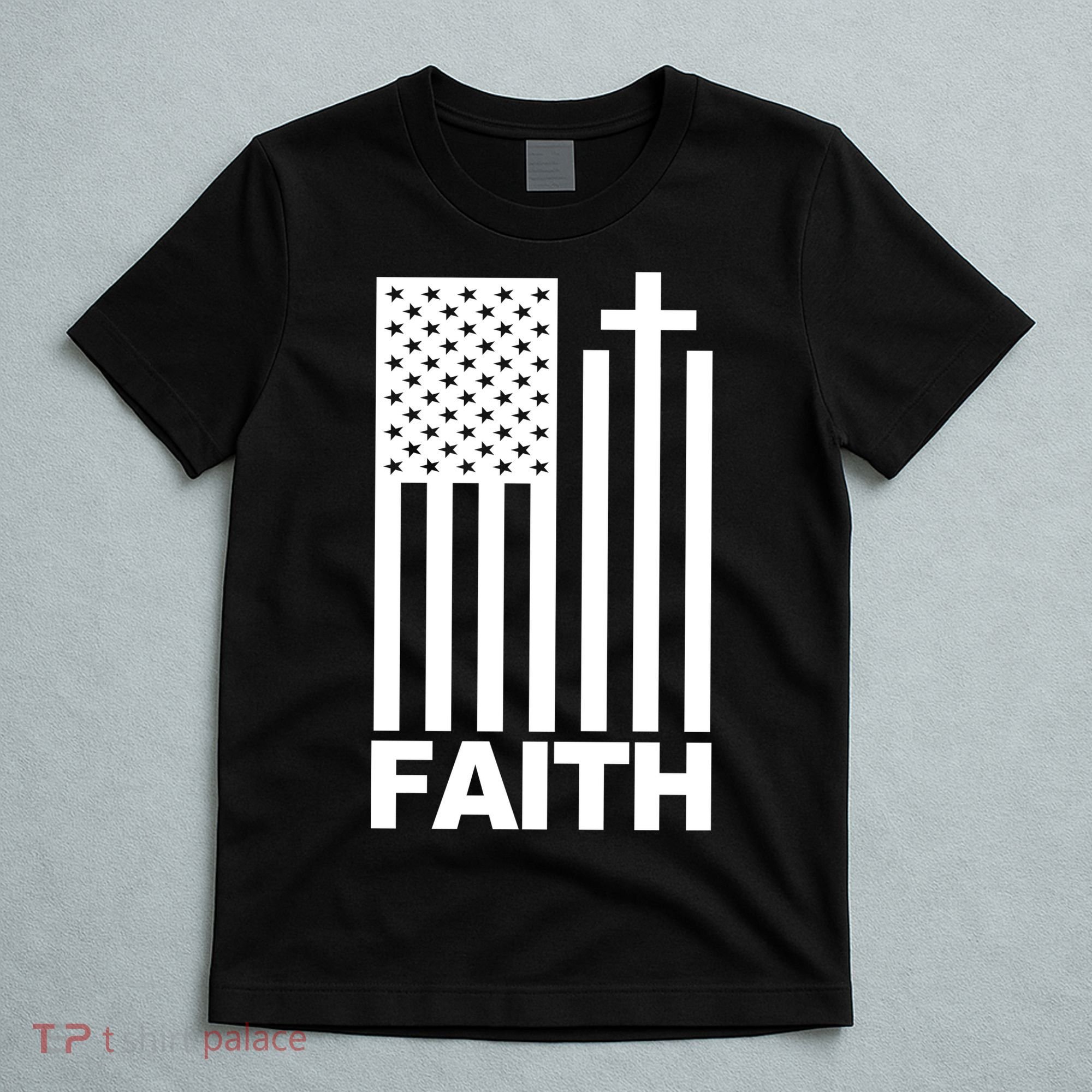 US Christian Cross Flag Faith T-Shirt