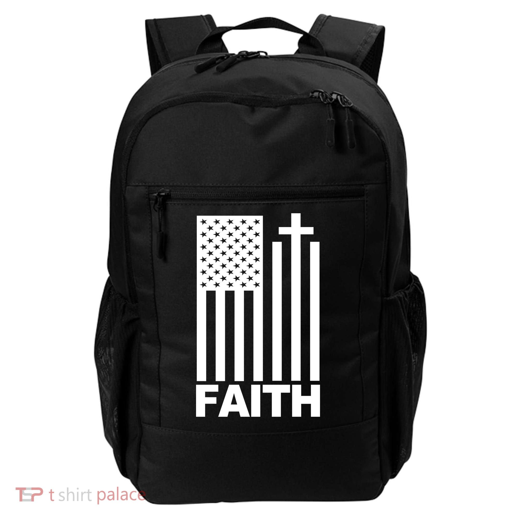 US Christian Cross Flag Faith Backpack