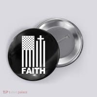 US Christian Cross Flag Faith Button thumb 0