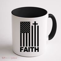 US Christian Cross Flag Faith Coffee Mug thumb 1