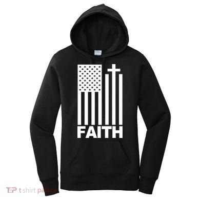 US Christian Cross Flag Faith Women's Hoodie