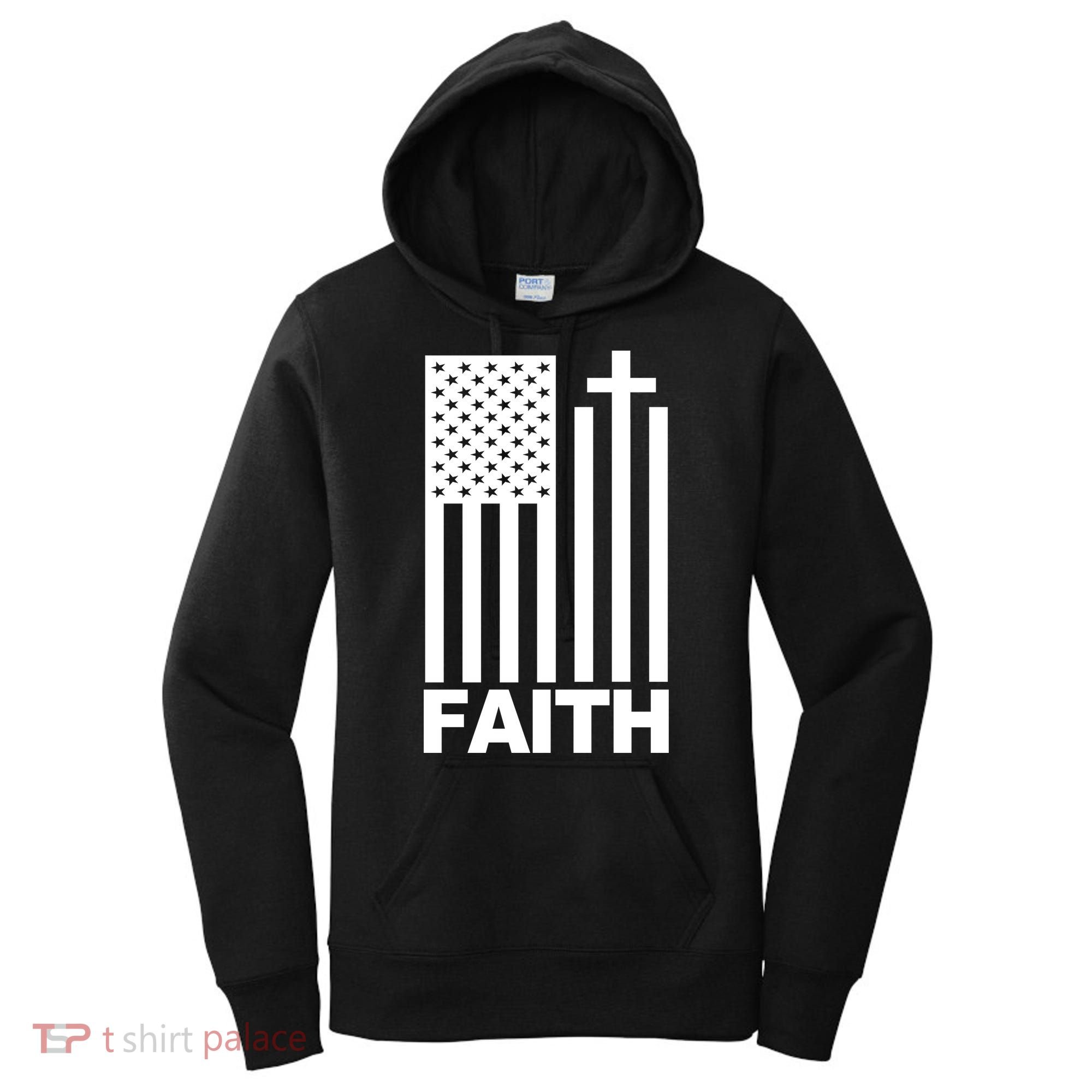 US Christian Cross Flag Faith Women's Hoodie