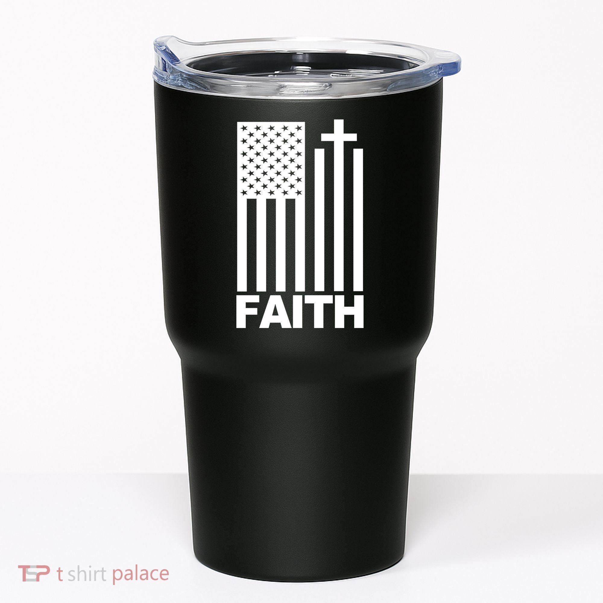 US Christian Cross Flag Faith Tumbler