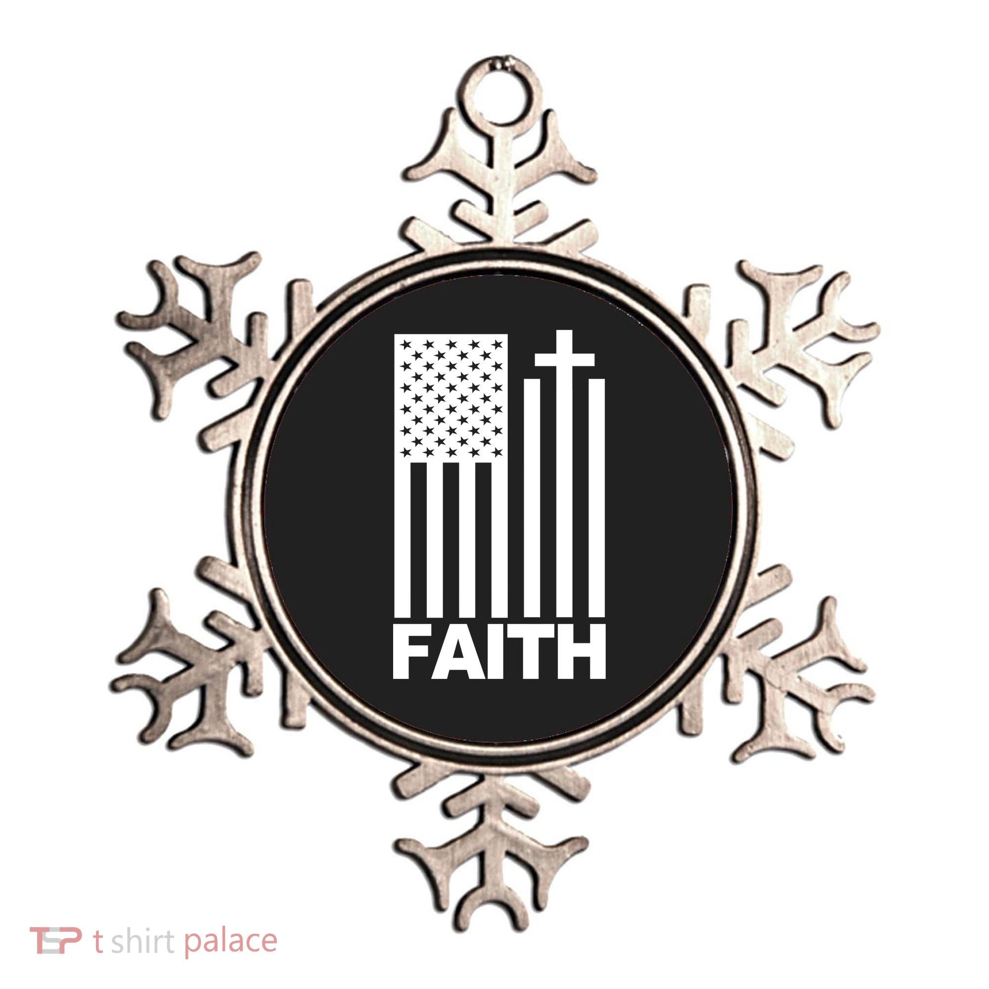 US Christian Cross Flag Faith Ornament