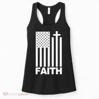 US Christian Cross Flag Faith Women's Tank Top thumb 0