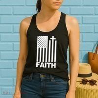 US Christian Cross Flag Faith Women's Tank Top thumb 2