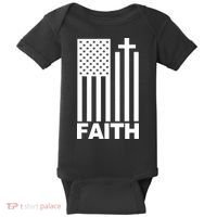 US Christian Cross Flag Faith Baby Bodysuit thumb 0