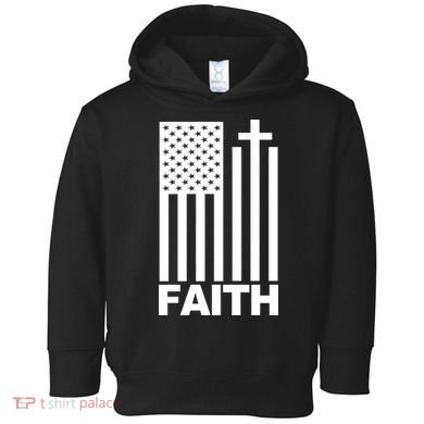 US Christian Cross Flag Faith Toddler Hoodie
