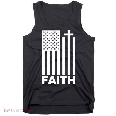 US Christian Cross Flag Faith Tank Top