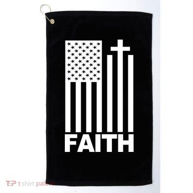US Christian Cross Flag Faith Golf Towel