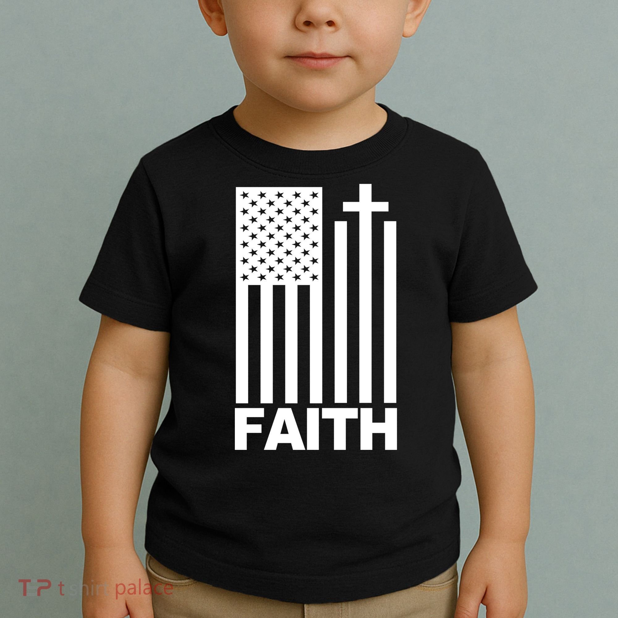 US Christian Cross Flag Faith Toddler T-Shirt