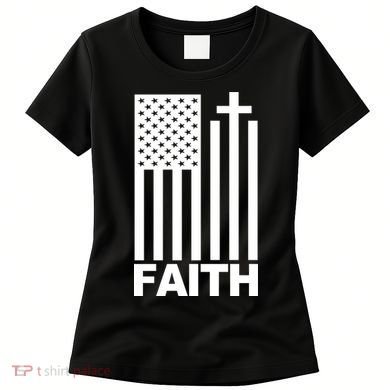 US Christian Cross Flag Faith Women's T-Shirt