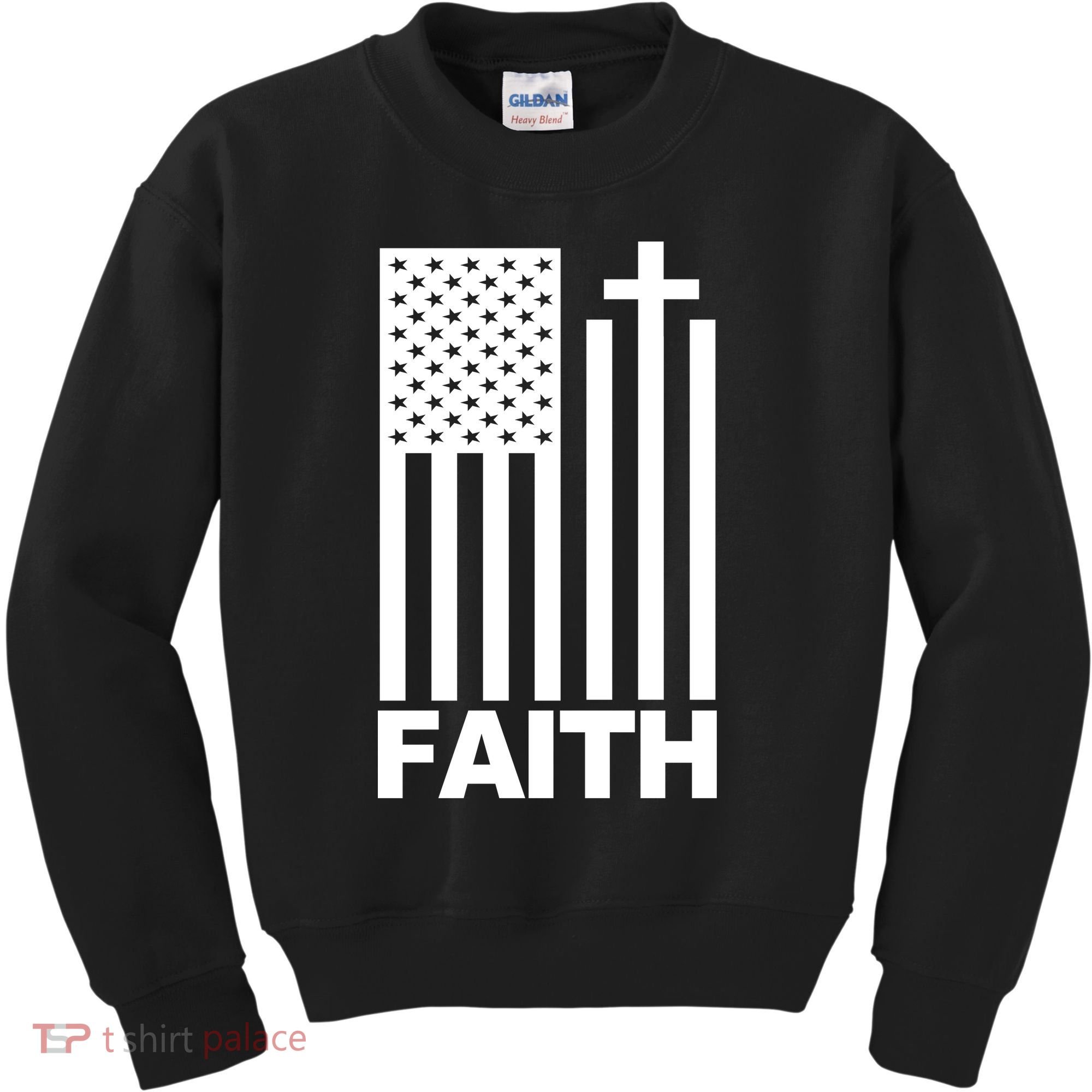 US Christian Cross Flag Faith Kids Sweatshirt