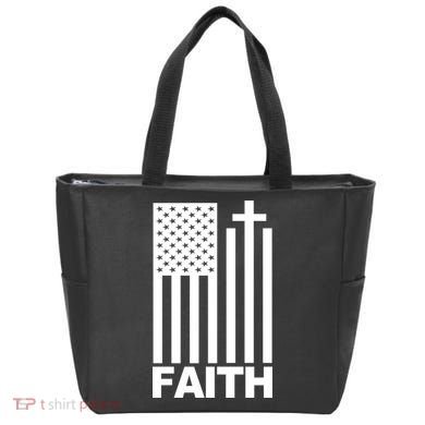 US Christian Cross Flag Faith Tote Bag