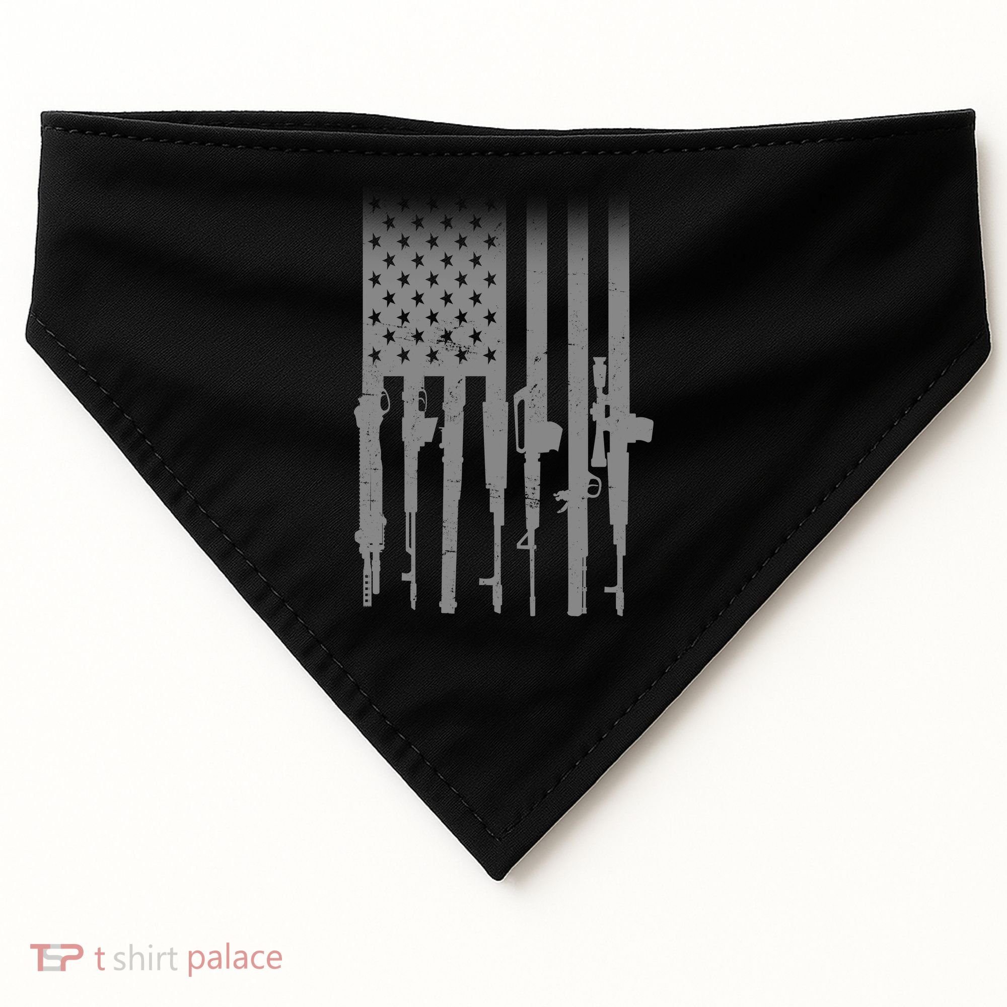 US Gun Flag USA-Made Doggie Bandana