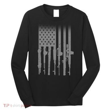 US Gun Flag Long Sleeve Shirt