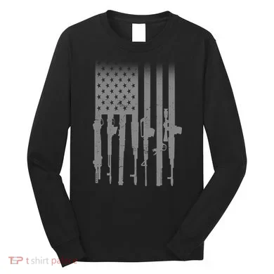 US Gun Flag Long Sleeve Shirt