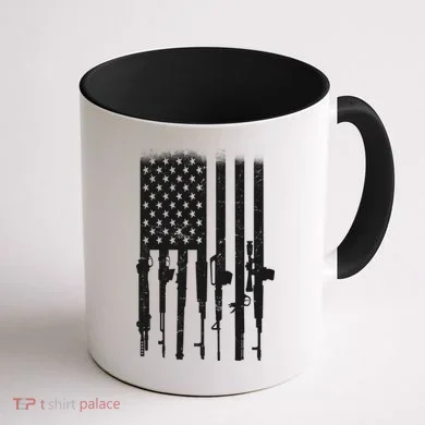 US Gun Flag Coffee Mug back
