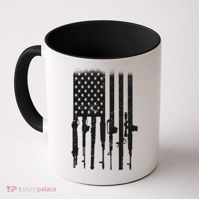 US Gun Flag Coffee Mug