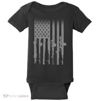 US Gun Flag Baby Bodysuit