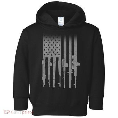 US Gun Flag Toddler Hoodie