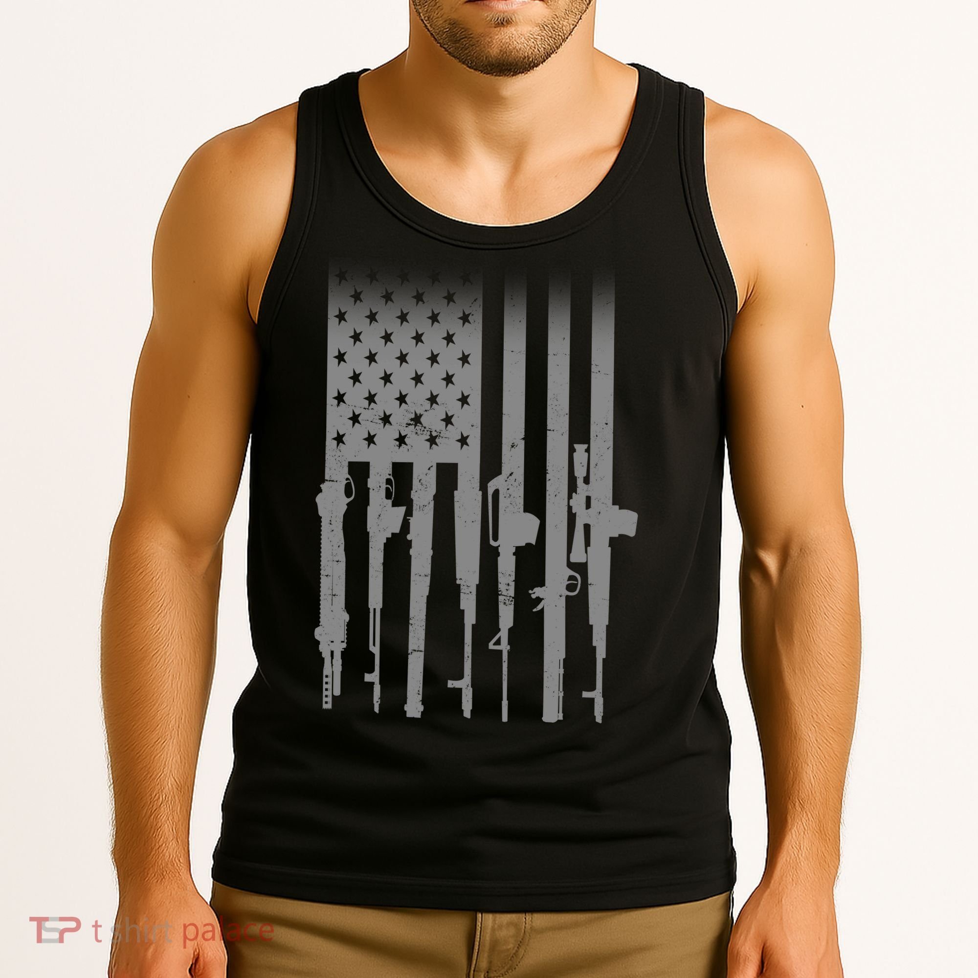 US Gun Flag Tank Top
