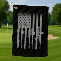 US Gun Flag Golf Towel thumb 1