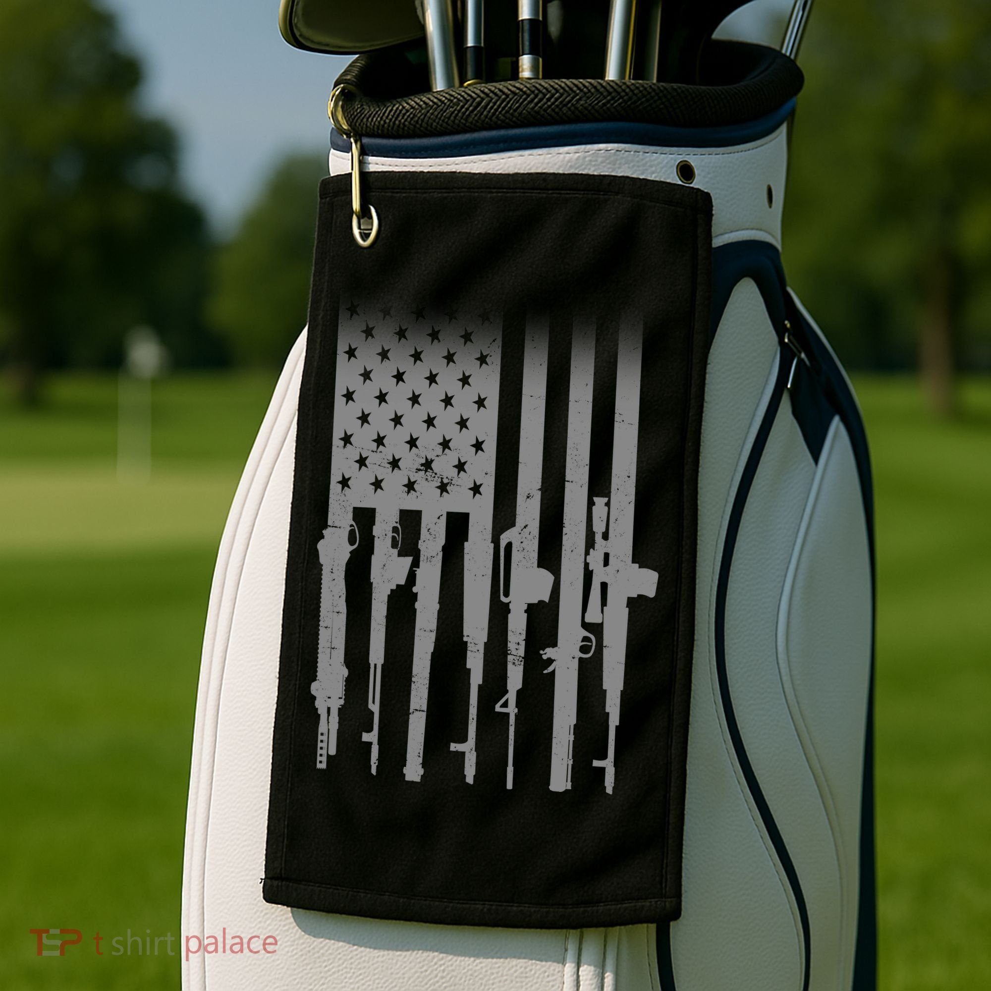 US Gun Flag Golf Towel