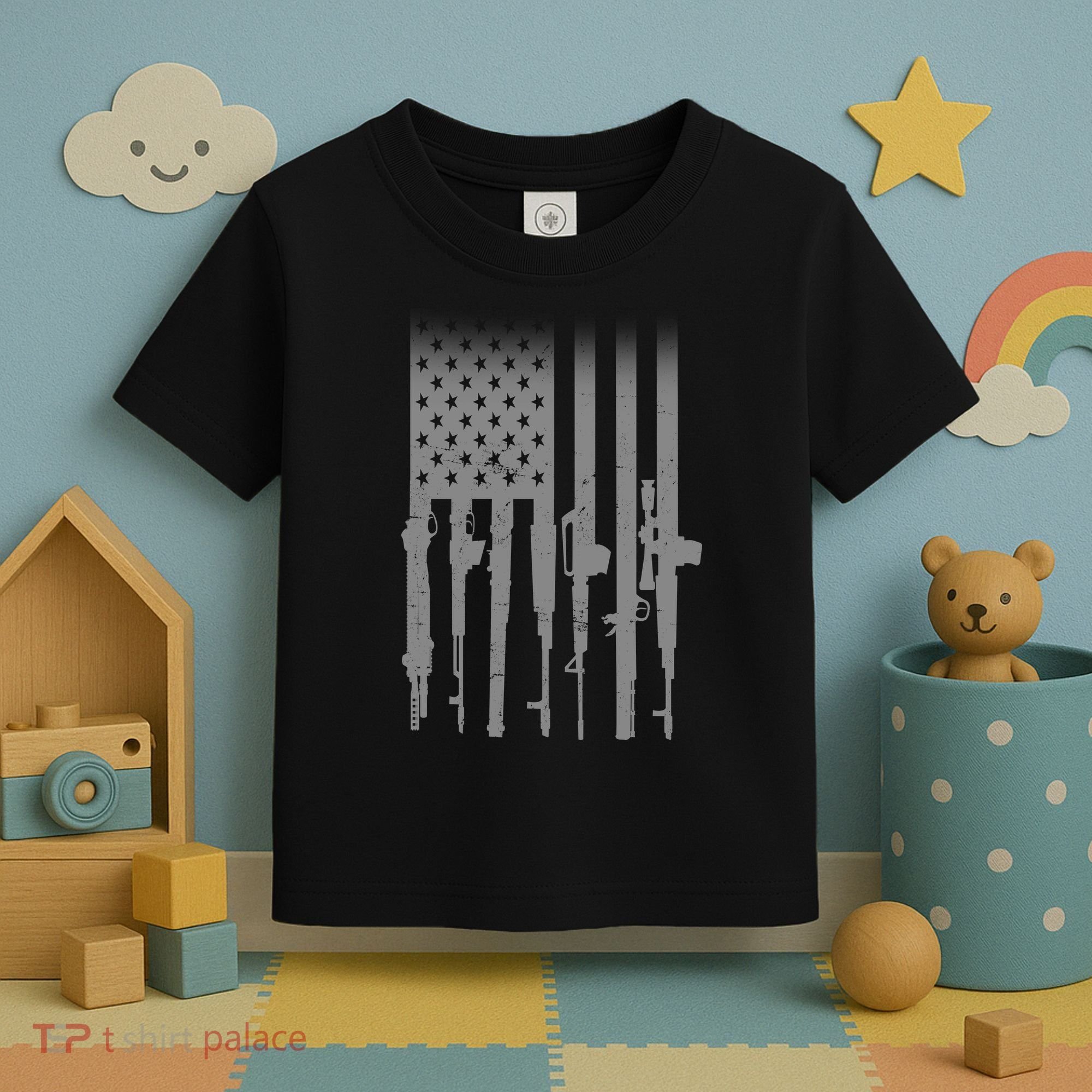 US Gun Flag Toddler T-Shirt