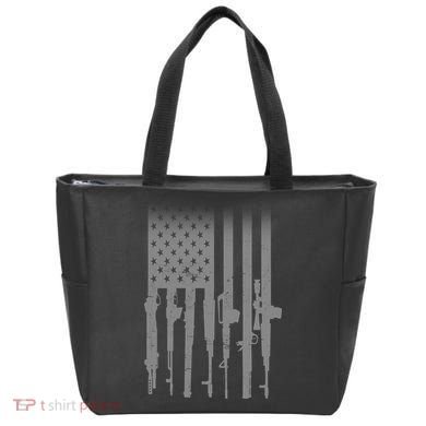 US Gun Flag Tote Bag