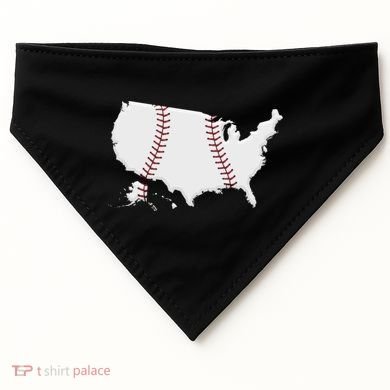 US Map American Baseball USA-Made Doggie Bandana