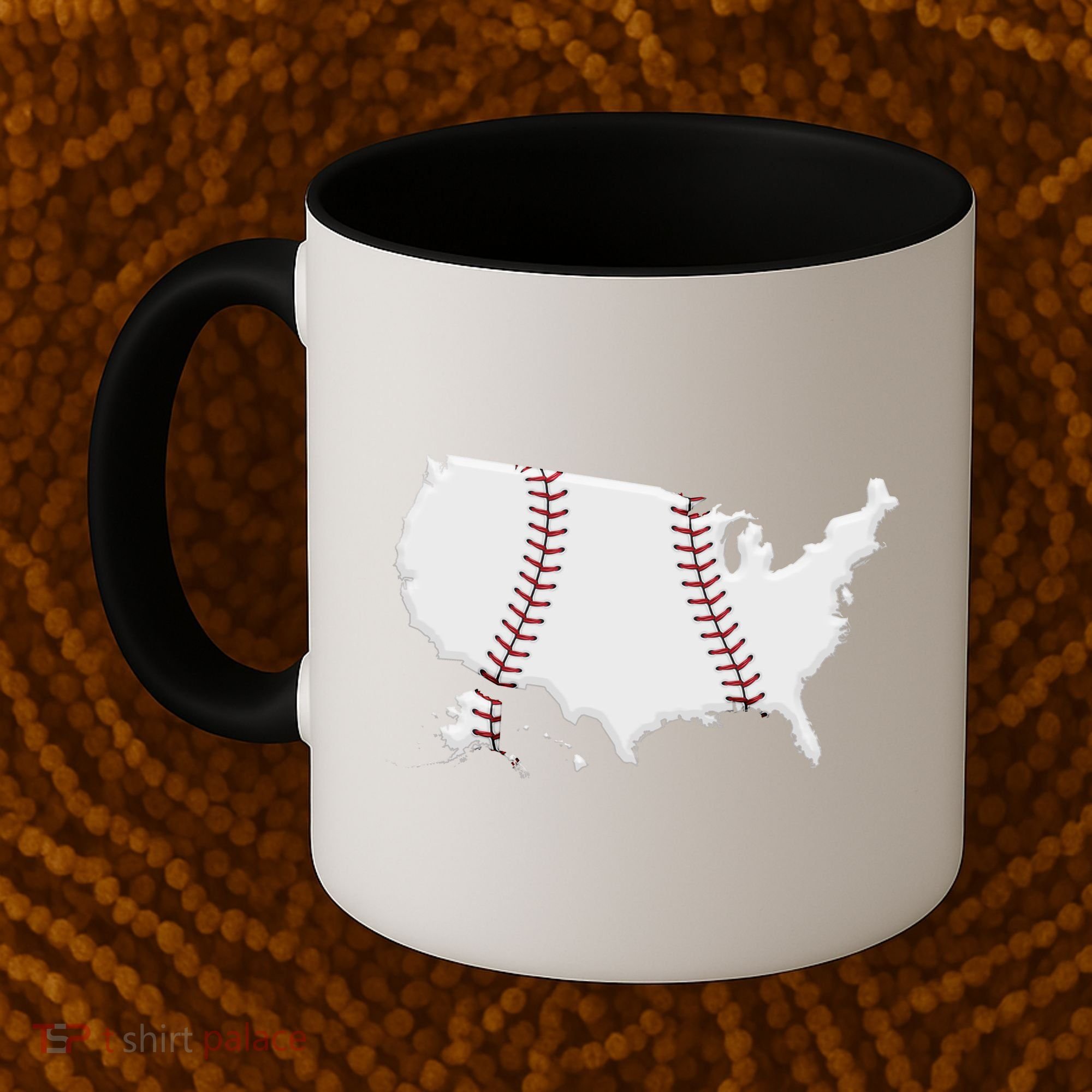 US Map American Baseball Coffee Mug