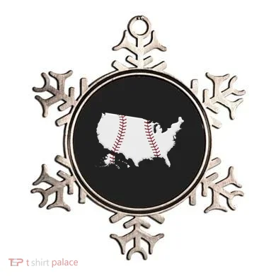 US Map American Baseball Ornament