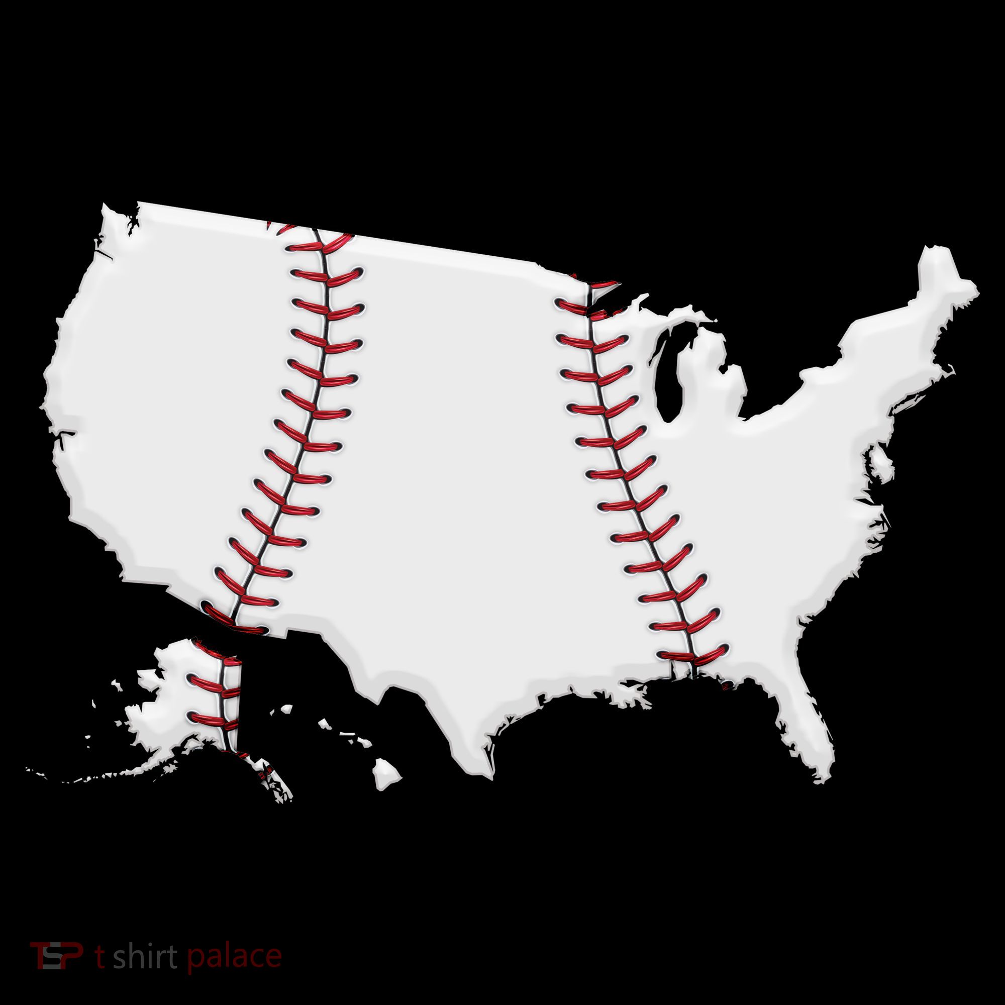 US Map American Baseball Ornament